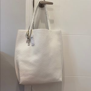 BCBG Generation large White leather Tote.Brand New
